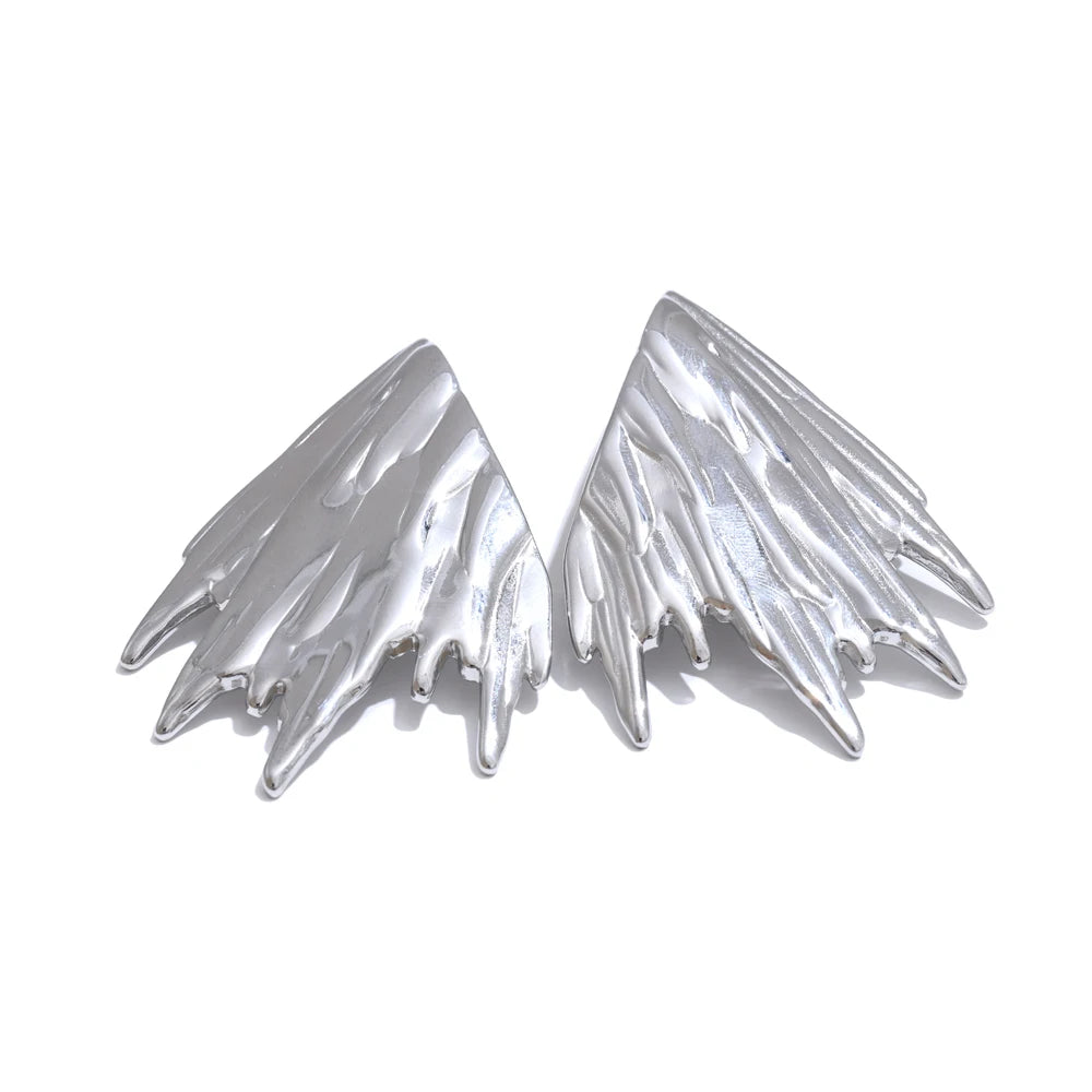 Brinco Triangular Maxi em Aço Inoxidável