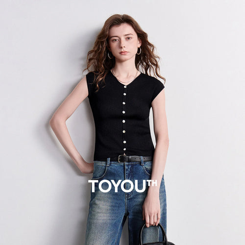 Blusa Feminina Ice Silk Slim com Decote V e Botões