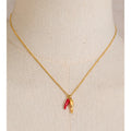 Yhpup Stainless Steel Enamel Red Chili Necklace Pendant Stylish Unique Chic Collar Jewelry Gold & Platinum PVD Plated Waterproof
