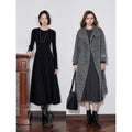 Vestido Midi de Malha Cinza Manga Longa para Inverno