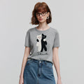 Blusa de Tricô Manga Curta com Bordado Divertido
