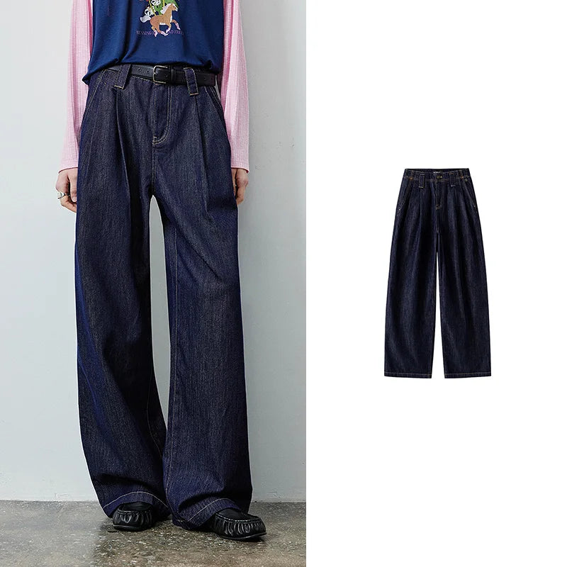 Calça Jeans Feminina Barrel Vintage Cintura Alta