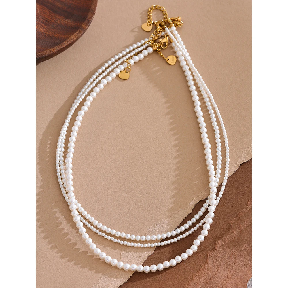 Colar Feminino Gota com Pérola em Aço Inoxidável 8