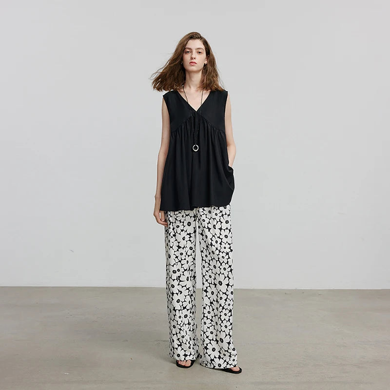 Calça Feminina Wide Leg Reta de Verão