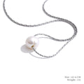 Colar Feminino Redondo com Pérola em Aço Inoxidável 4 YH3622A Steel