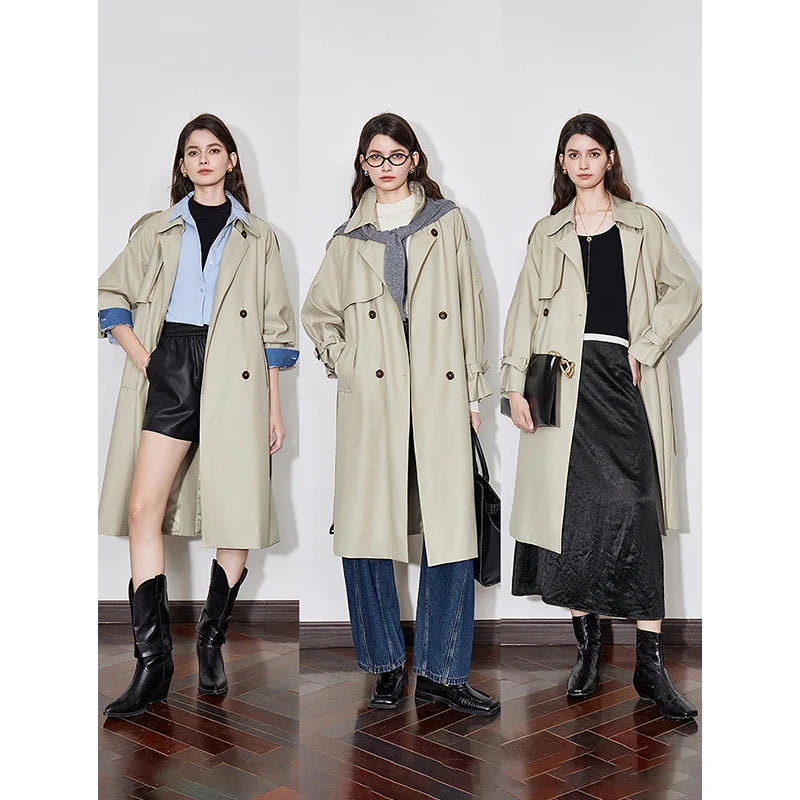 Trench Coat Feminino Longo Minimalista
