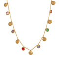 Colar Feminino Gota com Zircônias Coloridas em Aço Inoxidável 4 Ouro Colorido