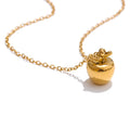 Yhpup Apple Pendant Necklace Earrings Stainless Steel Gold & Platinum PVD Plated Tarnish Resistant Fashion Charm Jewelry 2025 YH5511A G-Necklace