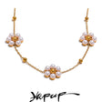 Colar Feminino Flor com Pérola em Aço Inoxidável