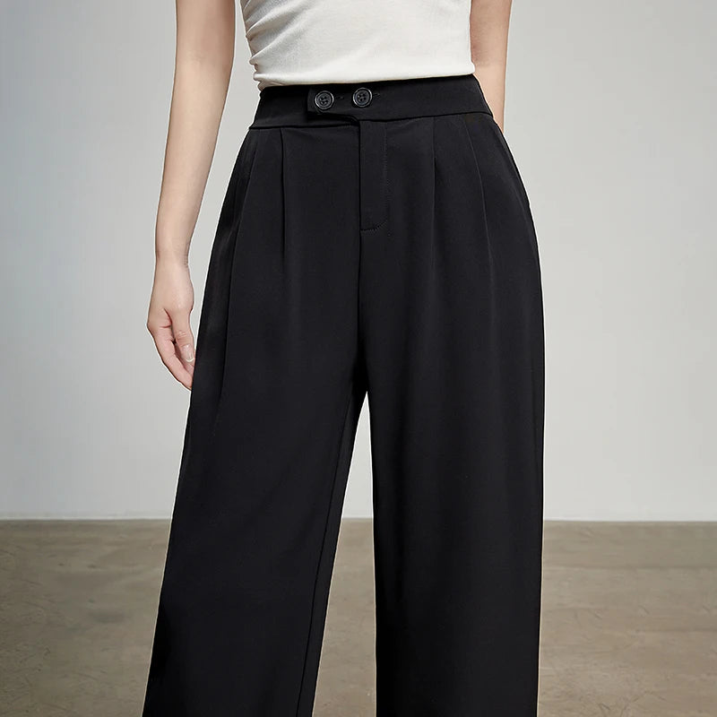Calça Alfaiataria Feminina Wide Leg Cintura Alta