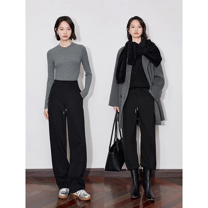 Calça Moletom Feminina Barrel Peluciada
