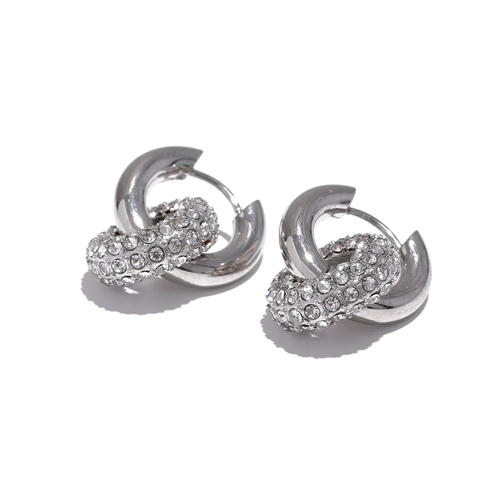 Brinco de Argola Redonda com Zircônia