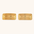 Brinco de Pino Quadrado Polido com Banho Ouro 18K