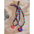 Yhpup Ocean Style Glazed Sea Lion Fish Pendant Necklace High Quality Natural Stone Chain Handmade Jewellery Waterproof Gift