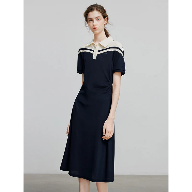 Vestido Chemise Midi com Bordado e Manga Curta