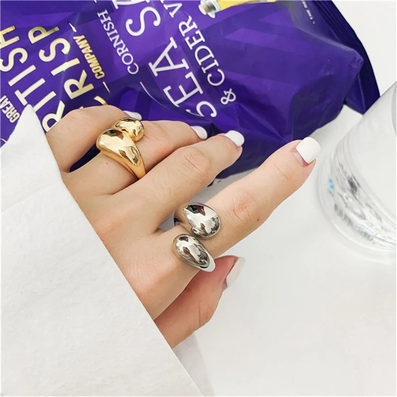 Anel Dome Largo Escultural com Banho Ouro 18K