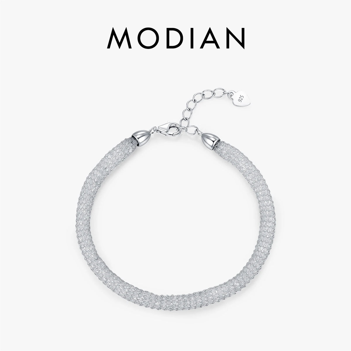 MODIAN 925 Sterling Silver Shinning Reticular Full Zirconia Weave Bracelet Exquisite Party Bracelets For Women Fine Jewelry