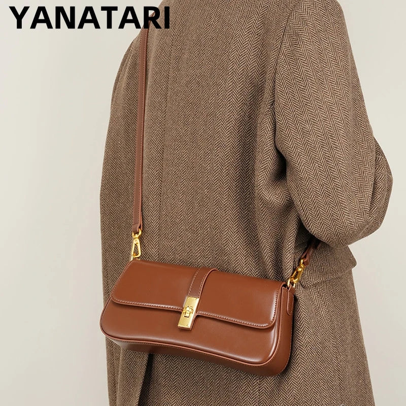 Bolsa Feminina Vintage em Couro Legítimo para Ombro