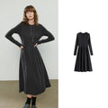 Vestido Midi de Malha Ajustado para Inverno gray