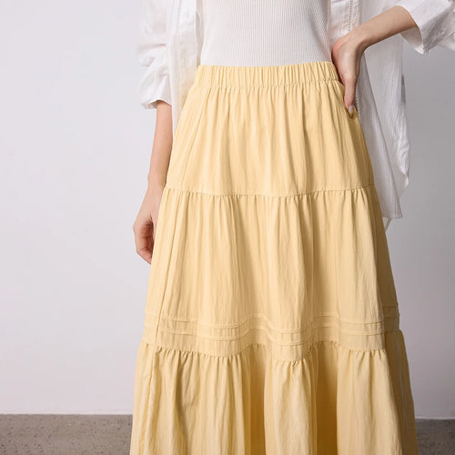 Saia Longa Feminina em Camadas Patchwork