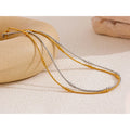 Colar Feminino Redondo com Contas decorativas em Aço Inoxidável