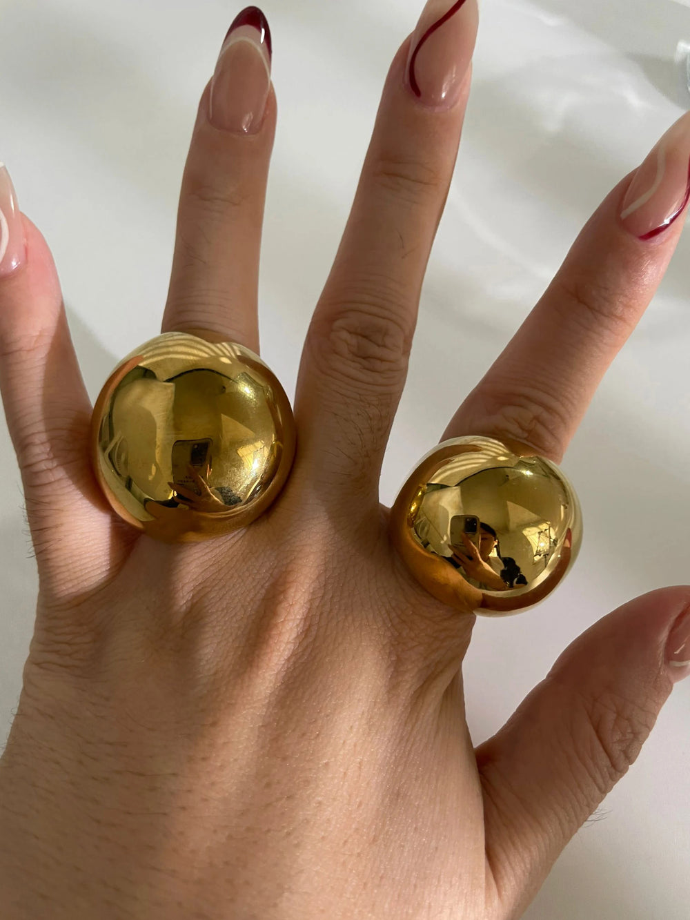 Anel Dome Extra Largo com Banho Ouro 18K