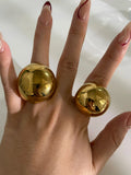 Anel Dome Extra Largo com Banho Ouro 18K