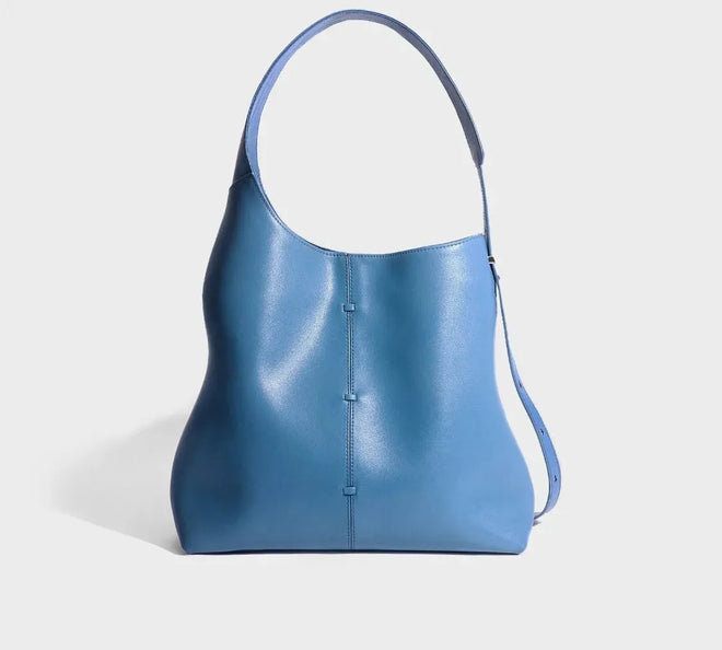 Bolsa feminina de couro legítimo grande capacidade ombro e sacola luxo