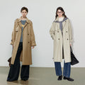 Trench Coat Feminino Midi com Abotoamento Duplo