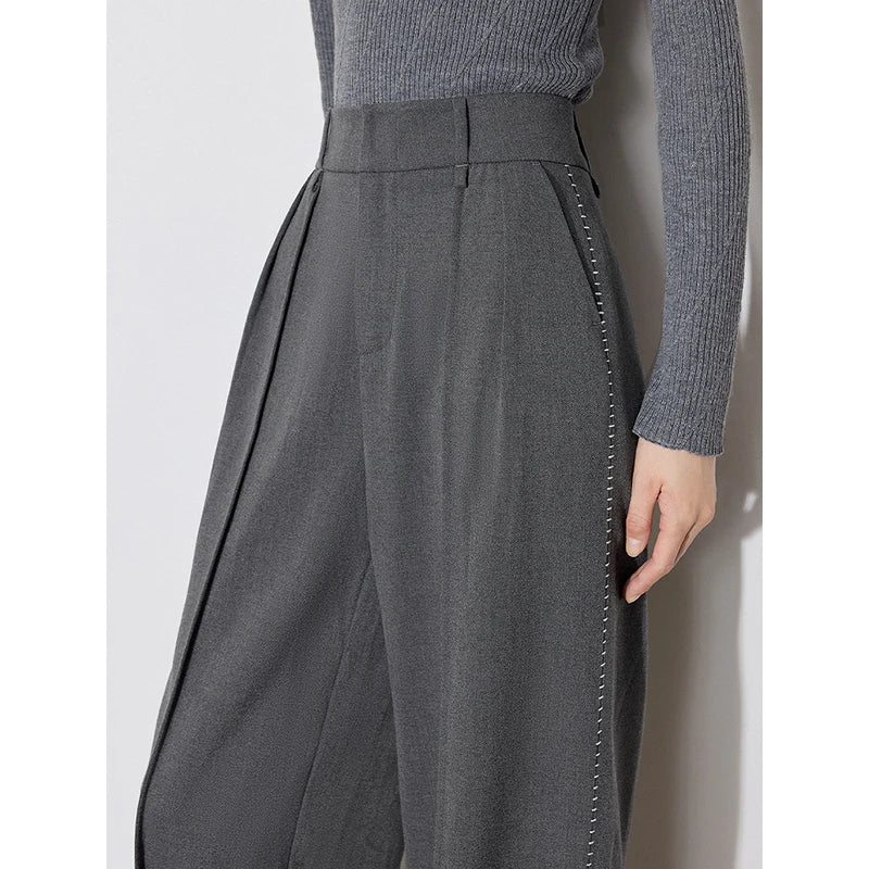 Calça Alfaiataria Feminina Pantalona com Pregas