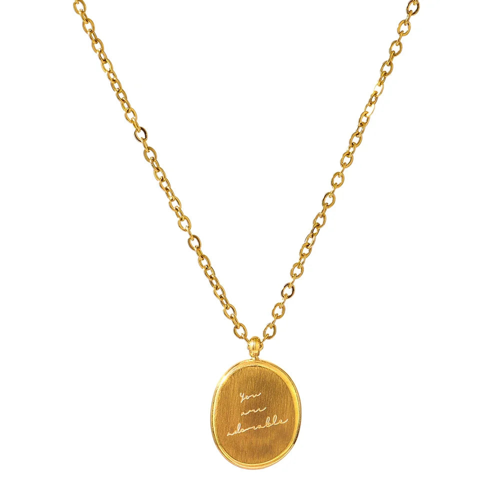 Colar Feminino Redondo em Aço Inoxidável Ouro