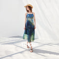 Vestido Midi Estampado Aquarela em Degradê