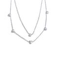 Colar Feminino de Camadas Coração com Zircônia em Aço Inoxidável Prata