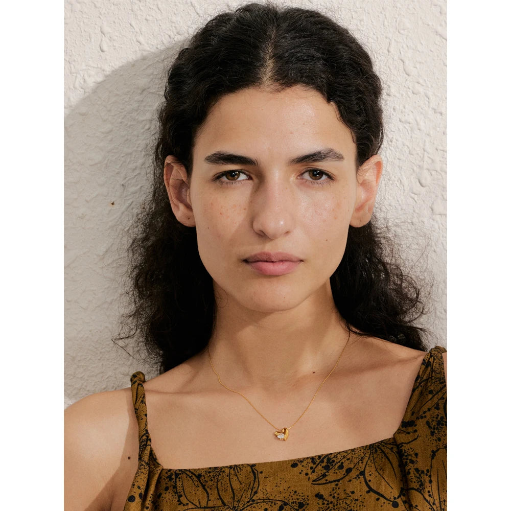 Colar Feminino Coração com Zircônia em Aço Inoxidável 3