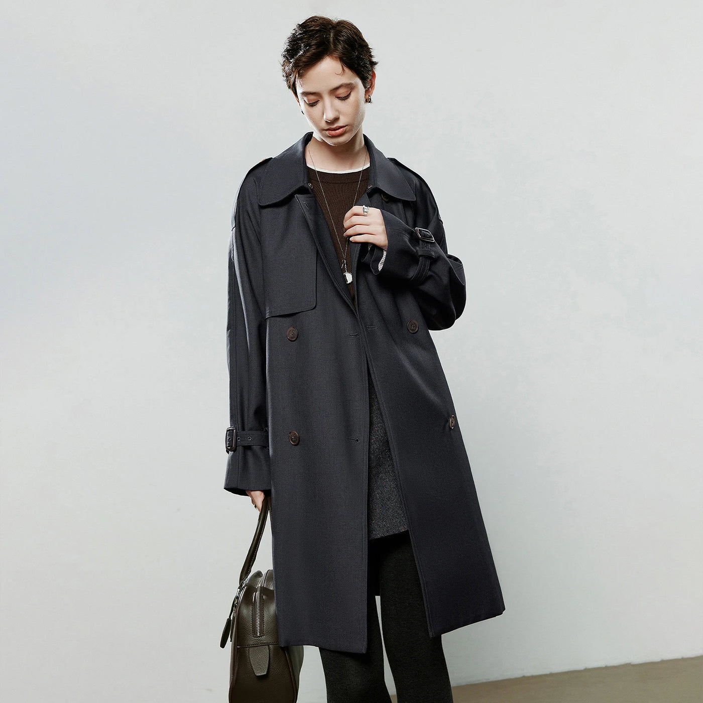 Trench Coat Feminino Midi Acinturado