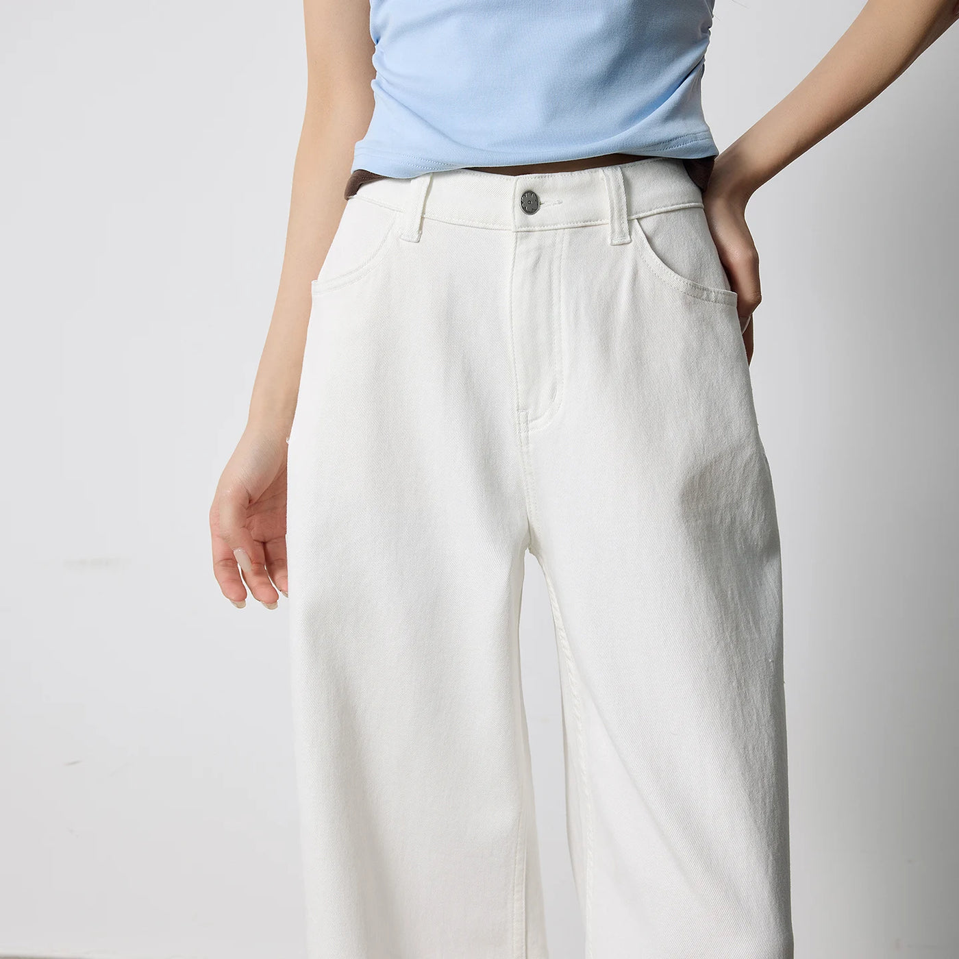 Calça Jeans Feminina Reta de Liocel Cintura Baixa
