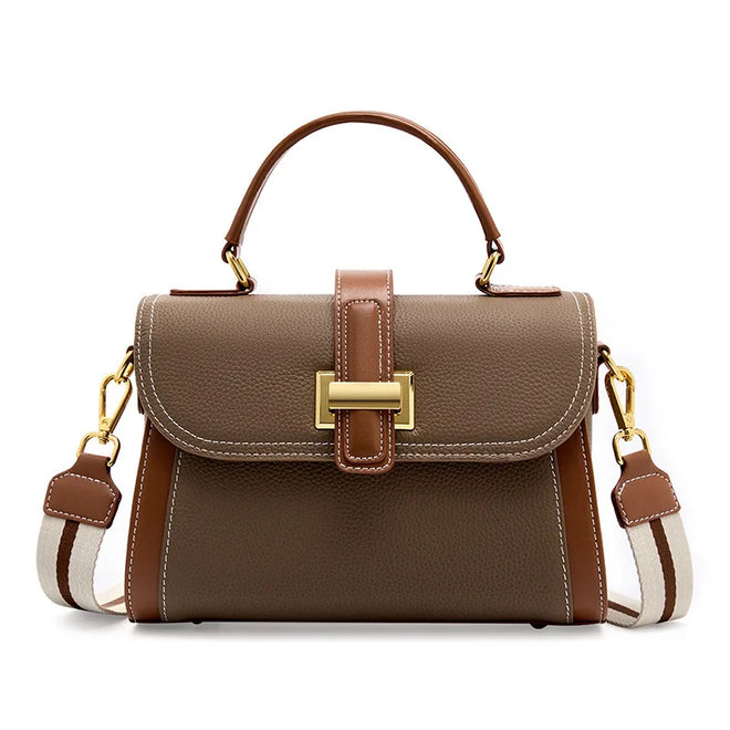 Bolsa feminina pequena de couro legítimo transversal vintage 2025