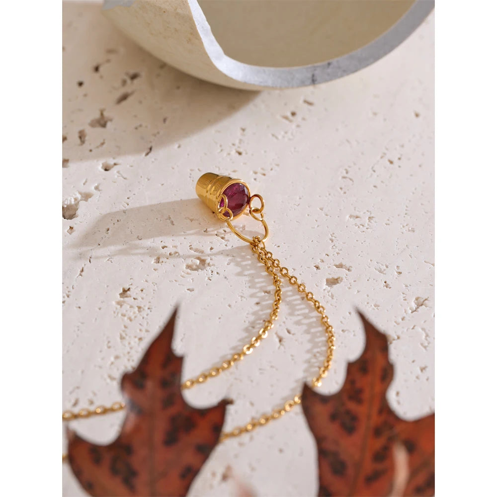 Colar Feminino Gota com Zircônia | Aço Inoxidável