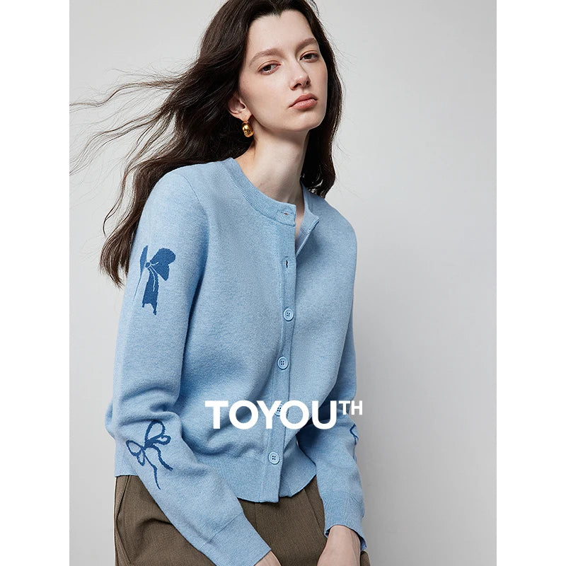 Cardigan Feminino com Jacquard de Laço e Botões