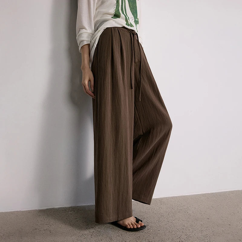Calça Pantalona Feminina de Liocel com Cós Elástico