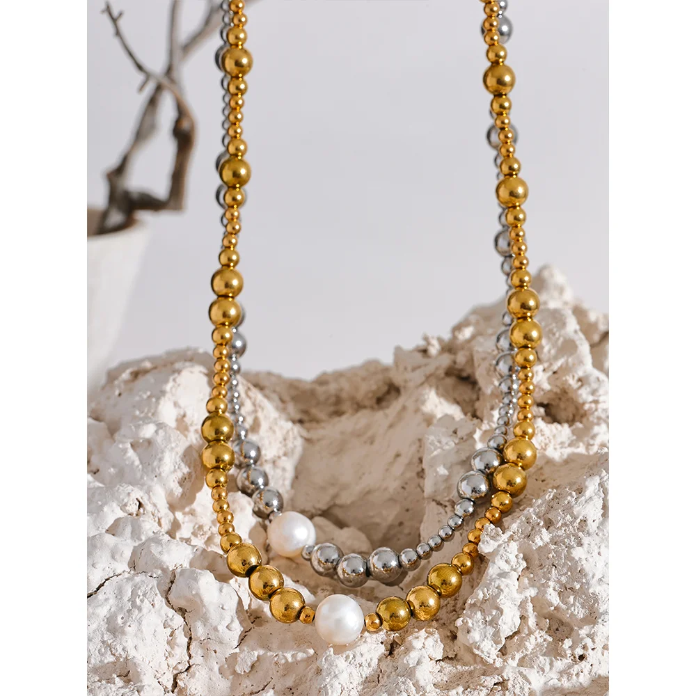 Colar Feminino Gota com Pérola em Aço Inoxidável 10