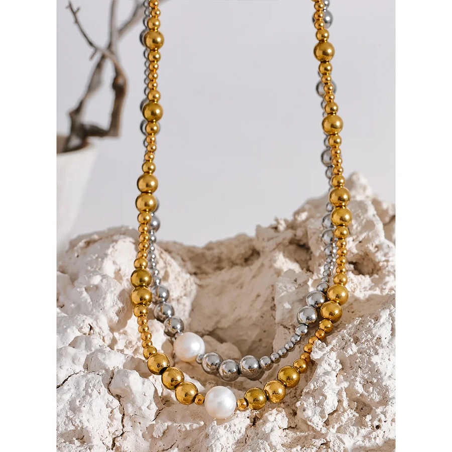 Colar Feminino Gota com Pérola em Aço Inoxidável 10