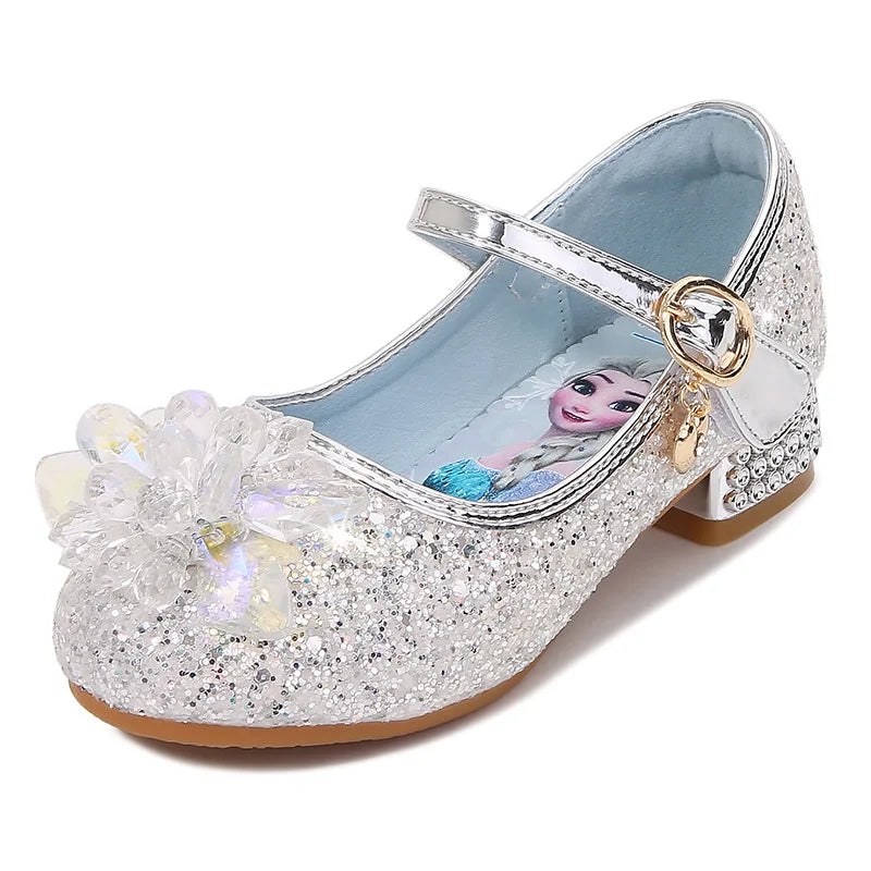 Sapatilha De Cristal Feminina Infantil Frozen Elza Prata