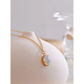 Colar Feminino Gota com Opala em Aço Inoxidável