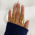 Anel Minimalista de Design Orgânico com Banho Ouro 18K