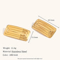 Brinco de Pino Quadrado Polido com Banho Ouro 18K
