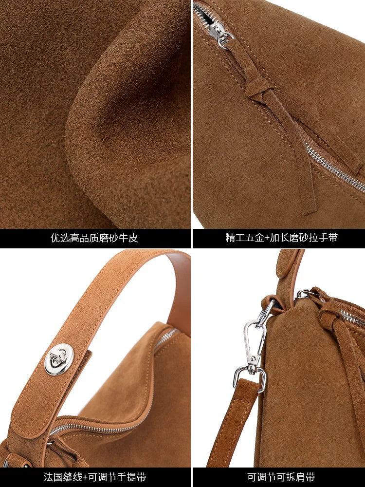 Bolsa Feminina em Couro Legítimo Grande com Design Minimalista para Ombro