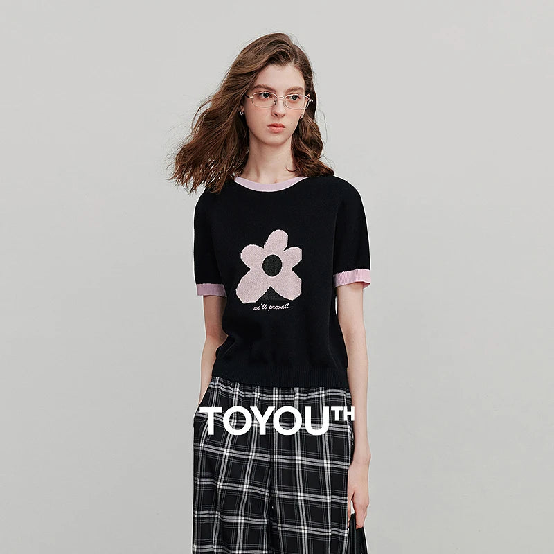 Blusa de Tricô Manga Curta Leve