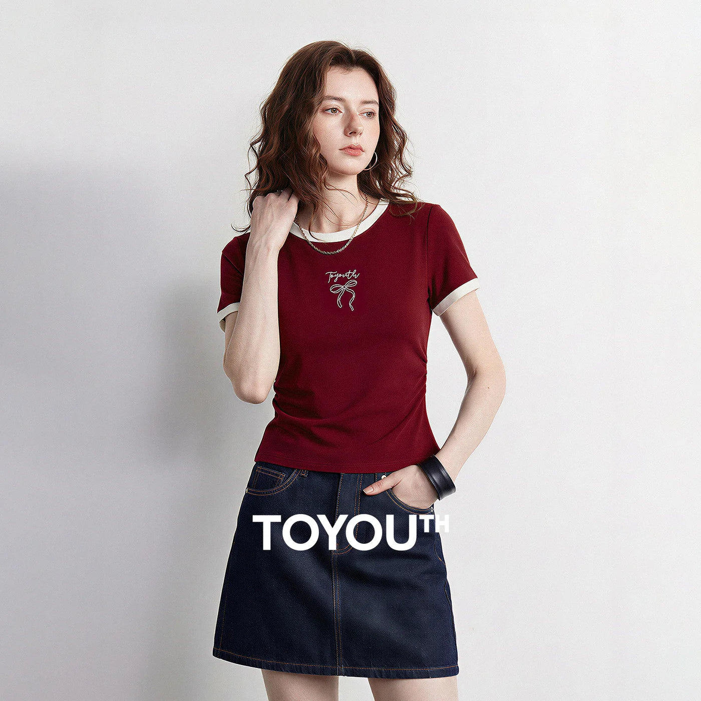 Camiseta Feminina Antibacteriana Color Block com Laço