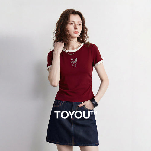 Camiseta Feminina Antibacteriana Color Block com Laço